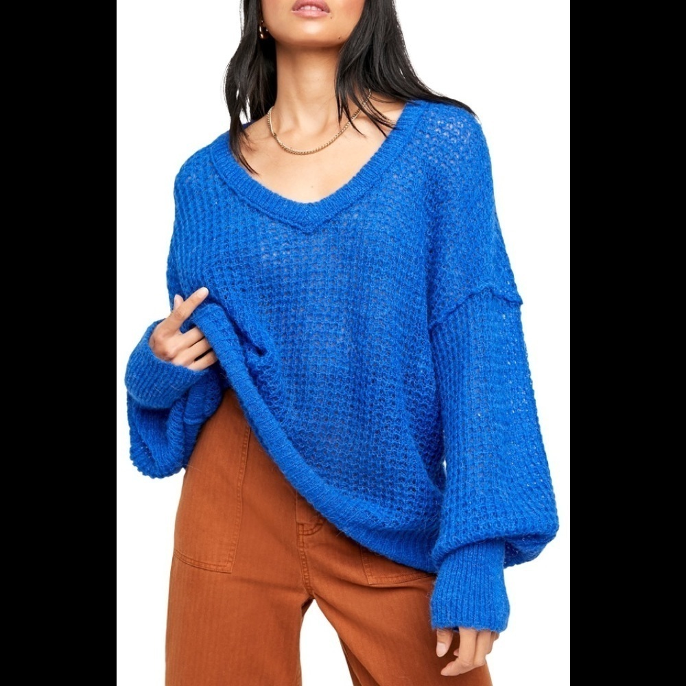 Free People Lulu Oversize V-Neck Sweater